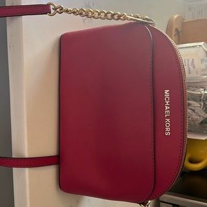 Medium Sized Fuchsia Matte Pink Crossbody Bag